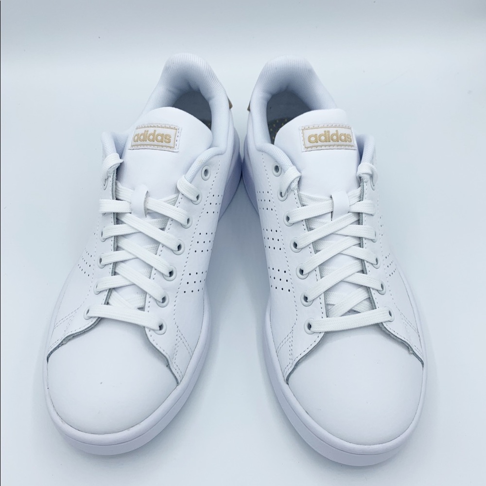 adidas White Sneakers with Tan Accents